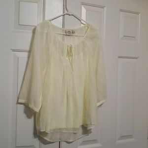 Women's petite XL. Cream colored peasant top, new with tags.